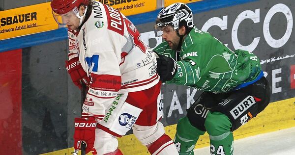 Temporeiches Spiel: Bietigheims Cole Fonstad (rechts) gegen Dylan Plouffe.