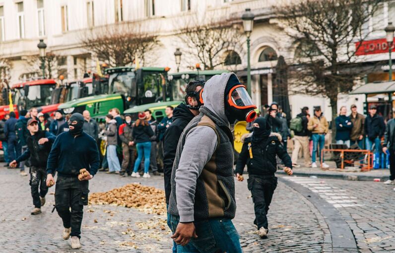 Bauerndemonstration in Brüssel