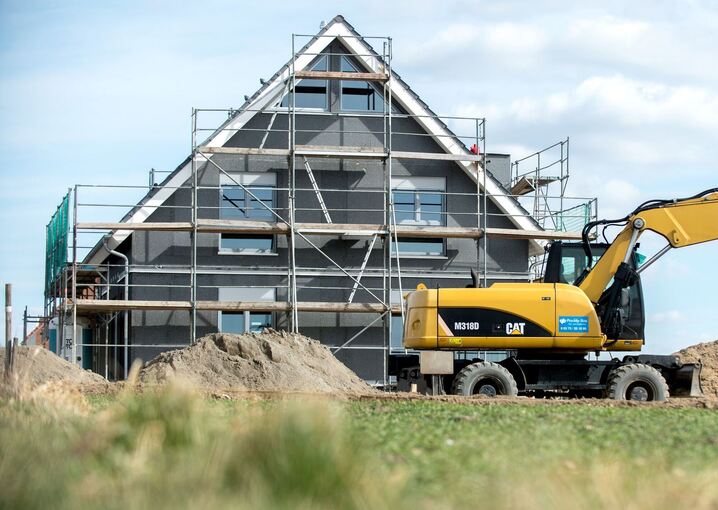 Baustelle eines Einfamilienhauses