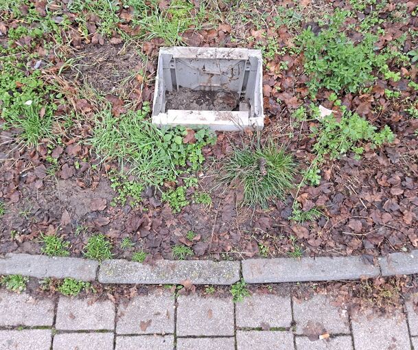 An dieser Stelle in Neckarweihingen stand mal ein Briefkasten.