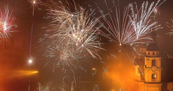 Silvester-Feuerwerk in Ludwigsburg.