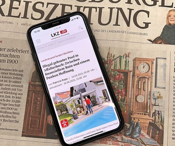 Die Geschichte vom illegalen Pool in Affalterbach stieß bei den LKZ-Lesern auf großes Interesse. Die Geschichte vom illegalen Pool in Affalterbach stieß bei den LKZ-Lesern auf großes Interesse.