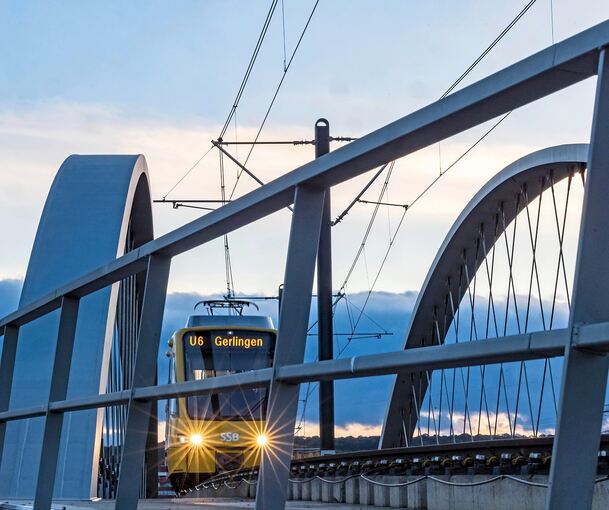 Gleich mehrfach ist 2026 die Stadtbahnlinie U6 zwischen Gerlingen und Flughafen/Messe von Bauarbeiten betroffen.