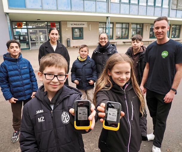 Jüngste Aktion beim Projekt „Natursprünge“: Eine Waldwanderung per GPS.