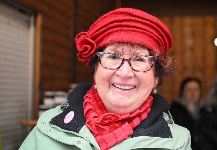 Gerlinde Kretschmann auf dem Stuttgarter Weihnachtsmarkt