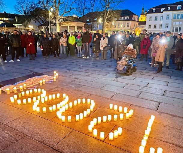 Kundgebung auf dem Ludwigsburger Rathaushof.