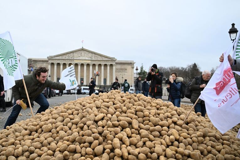 Bauern protestieren mit Hunderten Traktoren in Paris