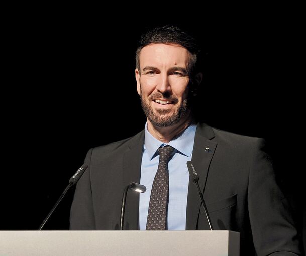 Bürgermeister Alexander Noak beim Neujahrsempfang in der Stadthalle.