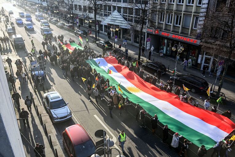 Kurden-Demonstration in Mannheim
