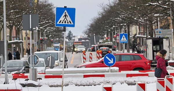 Snow halts major construction project: Star intersection in Ludwigsburg ...