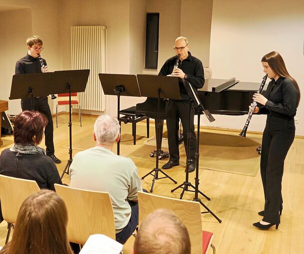 Felice Ljepojevic (rechts) und Finn Ljepojevic spielen zusammen mit ihrem Lehrer Jörg Weiß.