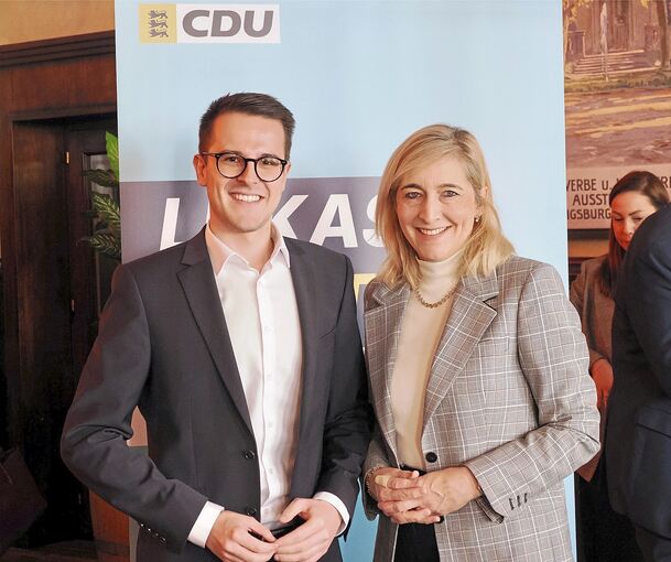 Bundesgesundheitsministerin Nina Warken unterstützte ihren Parteikollegen Lukas Tietze mit ihrem Besuch im Landtagswahlkampf.