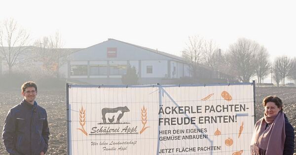 Patrick und Heike Appl verpachten in Sachsenheim Ackerparzellen, auf denen Selbstversorger Gemüse ziehen können.