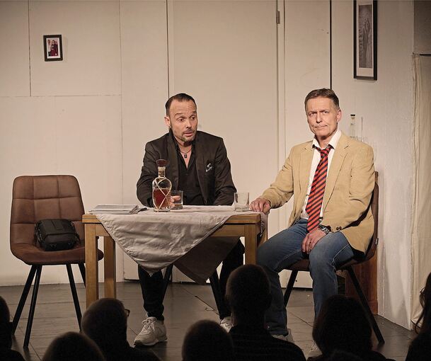 Zwei der Protagonisten von „Die Ziege oder Wer ist Sylvia?“: Kay Schmieder als Ross Tuttle und Michael Rahms als Martin Gray.