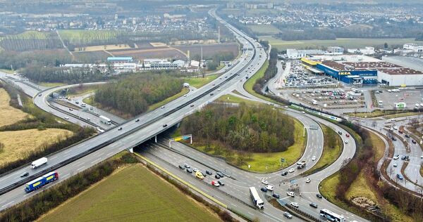 Bei der Autobahnanschlussstelle Ludwigsburg-Nord gab es im vergangenen Jahr 13 Unfälle.