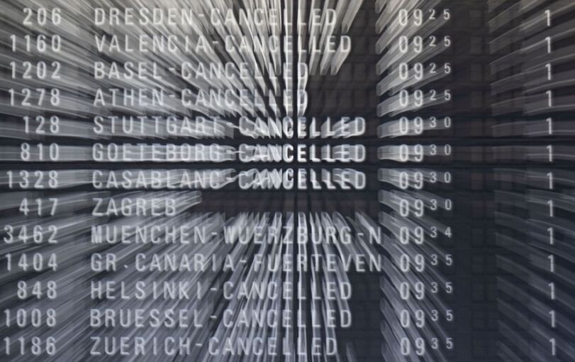 Gestrichene Verbindungen auf einer Anzeigetafel