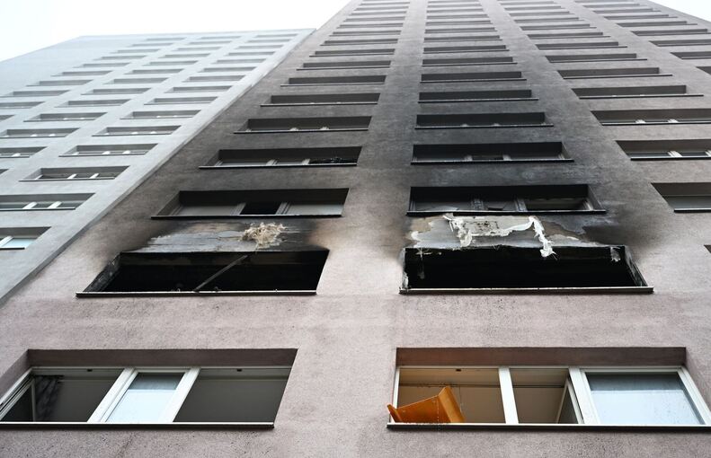 Nach Hochhausbrand in Berlin Nach Hochhausbrand in Berlin