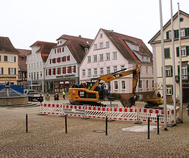 Der Vaihinger Marktplatz ist zur Baustelle geworden.