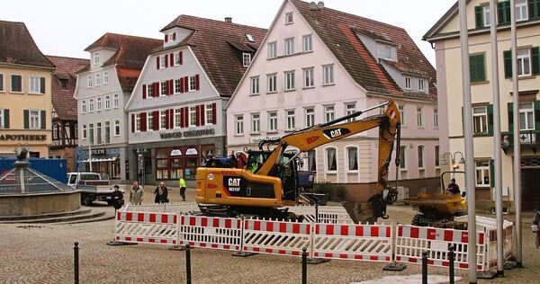 Der Vaihinger Marktplatz ist zur Baustelle geworden.