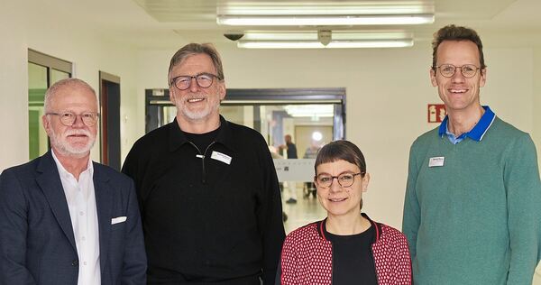 Bei einem Pressegespräch präsentierten Olaf Sporys, Thomas Haase, Barbara Martin und Daniel Renz (von links) die Inhalte des Seelsorgekurses für Ehrenamtliche im Bezirk Vaihingen-Ditzingen.