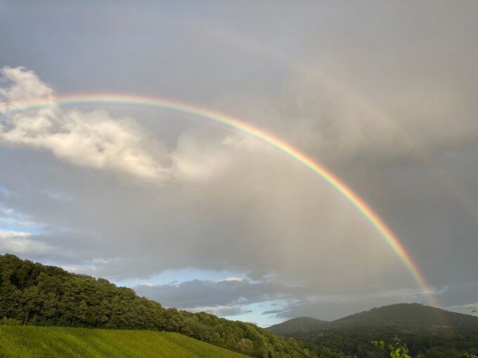 Regenbogen über dem Petersberg
