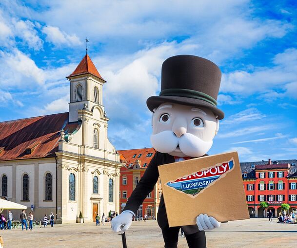 Der Marktplatz könnte das Titelbild des Ludwigsburger Monopoly schmücken.