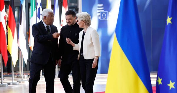 Costa, Selenskyj und von der Leyen