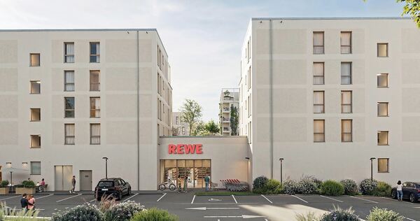 Im ersten Quartier, das die Pflugfelder Immobilien GmbH aufsiedelt, wird auch ein Rewe-Markt integriert. Im ersten Quartier, das die Pflugfelder Immobilien GmbH aufsiedelt, wird auch ein Rewe-Markt integriert.