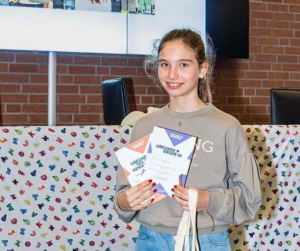 Die Siegerin im Bereich West: Noemi Weckenmann, Stromberg-Gymnasium in Vaihingen.