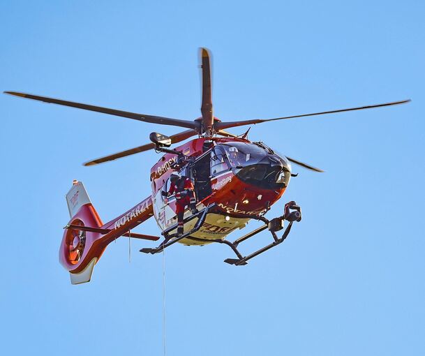 Rettungshubschrauber im Anflug.