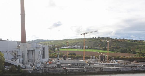 Die Baustelle für die Klärschlammverbrennung in Walheim.