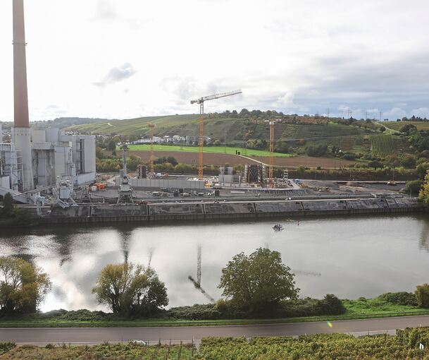 Die Baustelle für die Klärschlammverbrennung in Walheim.