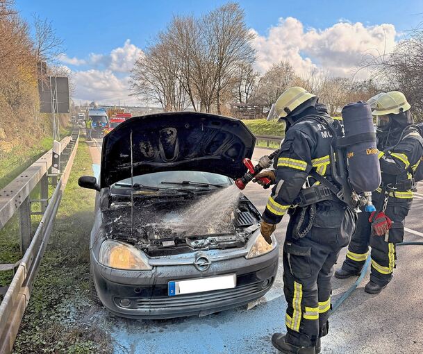 Die Möglinger Feuerwehr löschte den Brand endgültig.