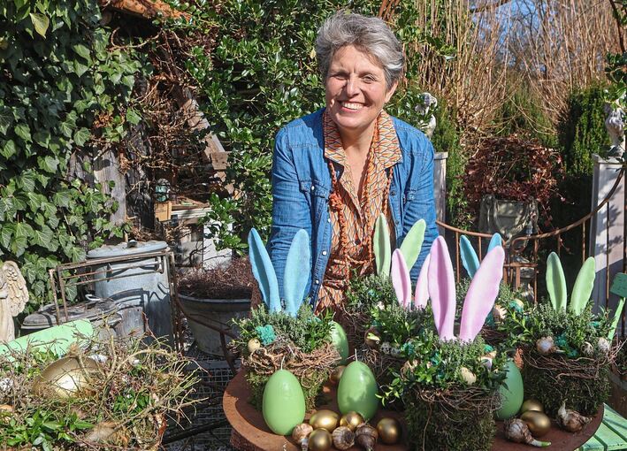 Jedes Ostergesteck ist von Stephanie Hoffmann individuell gestaltet.