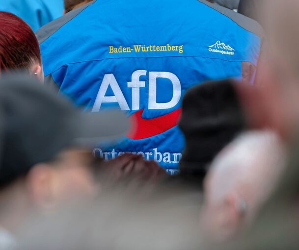 Ein AfD-Wahlkämpfer mit Parteilogo auf der Jacke: Zwei Vertreter der Rechtspopulisten haben es jetzt in den Landtag geschafft.