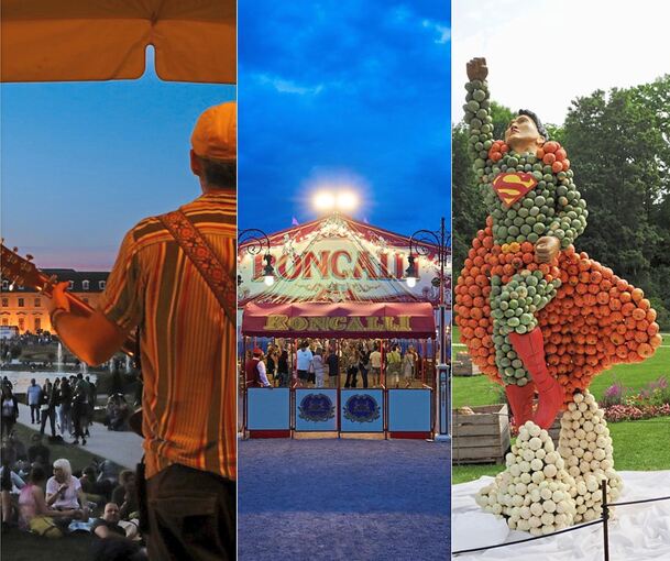 Straßenmusik, Zirkus, Kürbis: Das und mehr gibt es in diesem Jahr im Blühenden Barock. Straßenmusik, Zirkus, Kürbis: Das und mehr gibt es in diesem Jahr im Blühenden Barock.