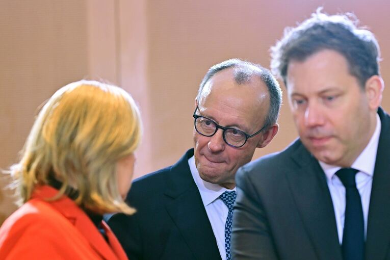 Bärbel Bas, Friedrich Merz und Lars Klingbeil