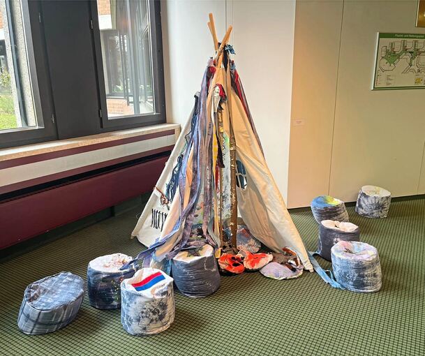 Das „Gefühlszelt“ der Furtbachschule Möglingen: Jede Zeltwand steht für einen anderen Gefühlszustand.