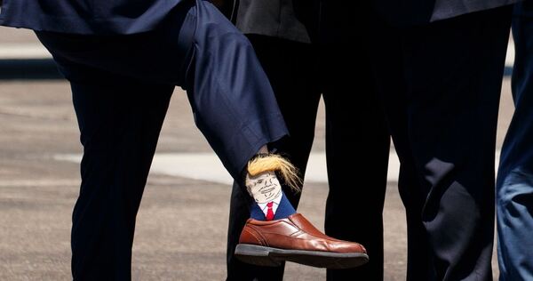 Socken mit dem Bildnis von US-Präsident Donald Trump