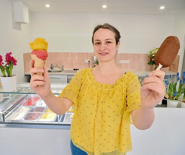 Madeleine Schneider in ihrem „Art Glacé“ in der Bietigheimer Hauptstraße.