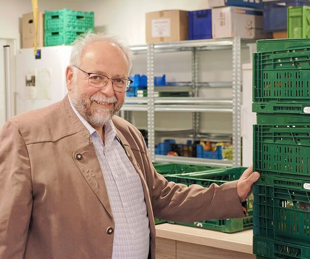 Franz Scheuermann im Kornwestheimer Tafelladen. Ihn hat er 2005 mit anderen zusammen gegründet.
