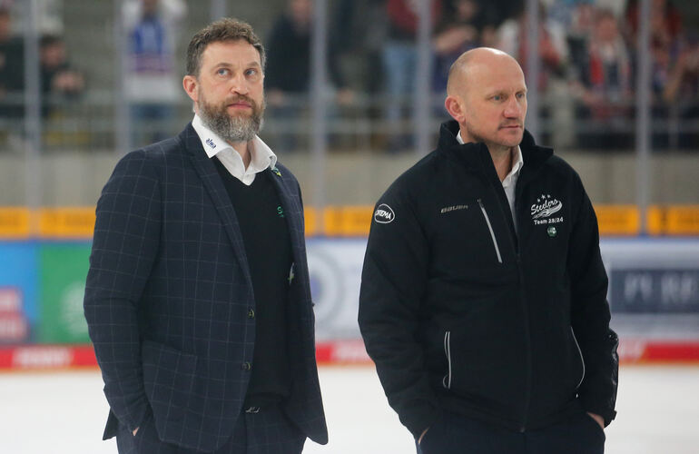 Ex-Trainer Alexander Dück und Interimstrainer Boris Blank (rechts).