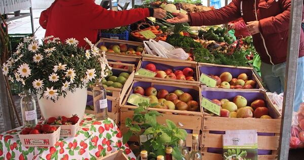 Pralles Angebot an den Ständen des Naturparkmarkts in Vaihingen.