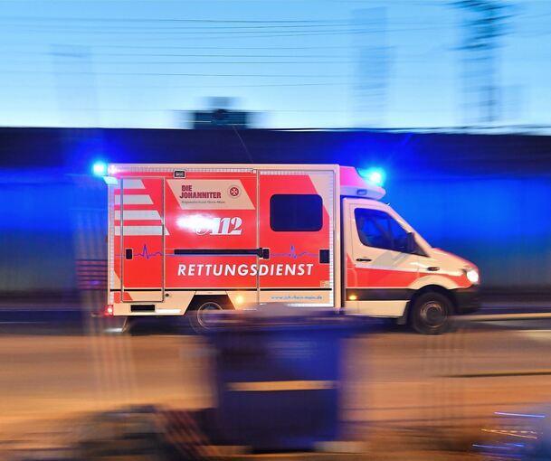 Der Rettungsdienst brachte den verletzten Autofahrer in ein Krankenhaus.