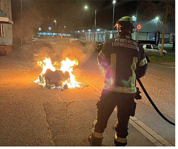 Viel zu tun gehabt: Einsatzkräfte der Ludwigsburger Feuerwehr haben in den vergangenen Wochen unter anderem einen brennenden Papiercontainer in der Kammererstraße gelöscht.