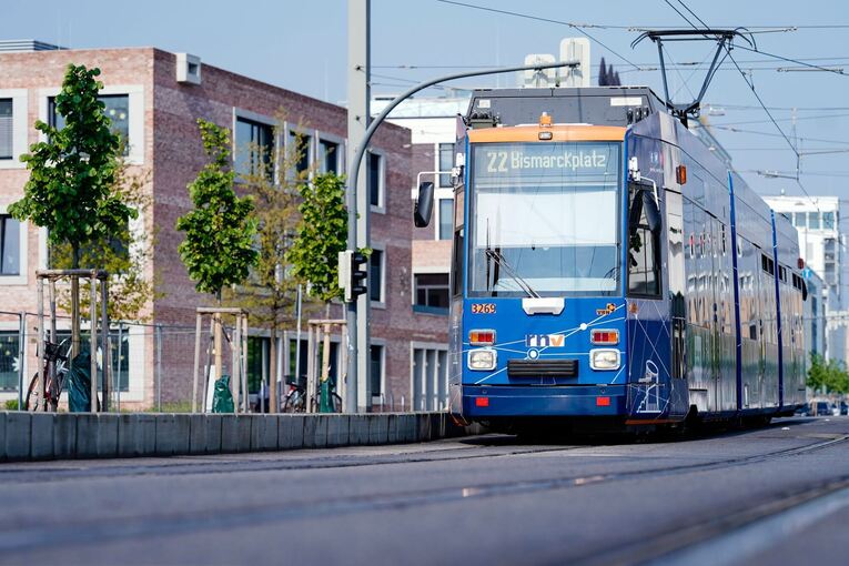 Straßenbahn in Heidelberg - Illustration Straßenbahn in Heidelberg - Illustration