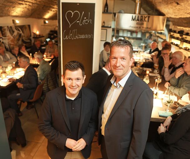 Landtagsabgeordneter Tobias Vogt (links) und Jan Hüls, Vorsitzender des CDU-Ortsverbands Besigheim.