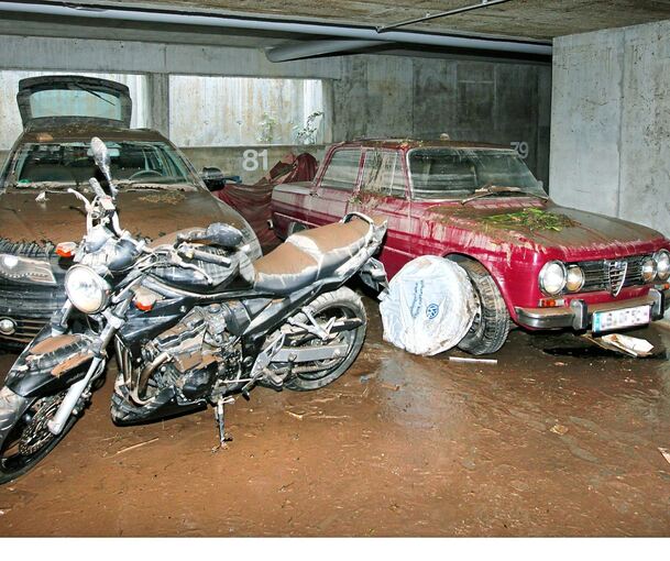 2010 gab es in Ditzingen ein starkes Hochwasser, das auch diese Tiefgarage überspülte. Rückhaltebecken sollen solche Katastrophen künftig verhindern.