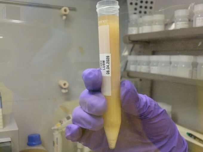 Substanz aus dem Behälter mit der Aufschrift "Polonium 210"