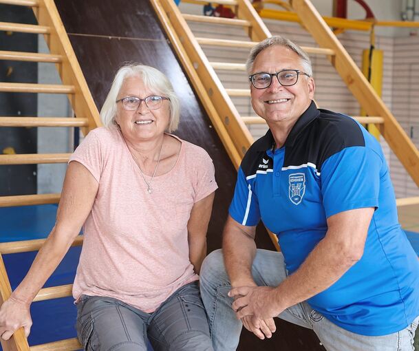 Uwe Schober und seine Frau Claudia Schober im Fitkom.